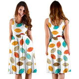 Colorful American Football Ball Pattern Sleeveless Midi Dress