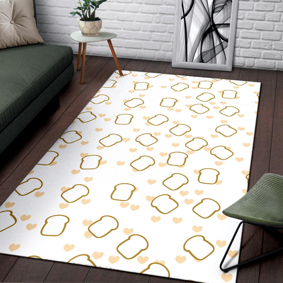 Bread Toast Pattern Print Design 01 Area Rug