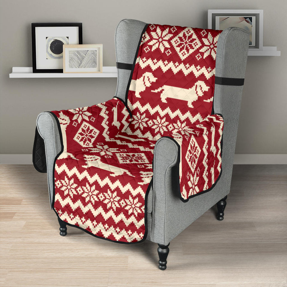 Dachshund Nordic pattern Chair Cover Protector