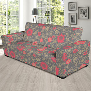 Red Gold Sakura Cherry Blossom Gray Background Sofa Slipcover