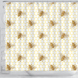 Bee Honeycomb Seamless Design Pattern Shower Curtain Fulfilled In US