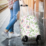 Beautiful Pink Lotus Waterlily Leaves Pattern Luggage Covers