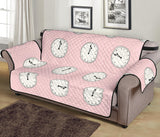 Clock pattern pink blackground Sofa Cover Protector