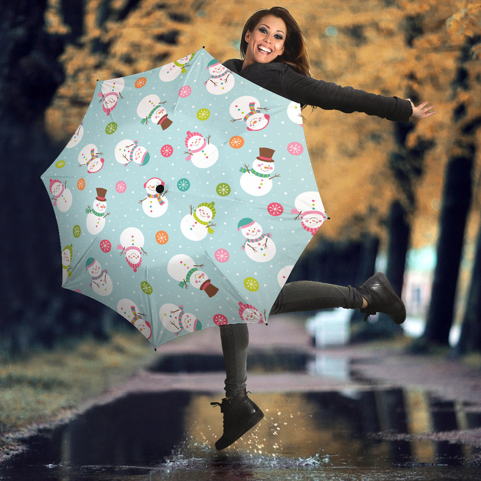 Cute Snowman Snowflake Pattern Umbrella