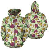 Passion Fruit Pattern Zip Up Hoodie