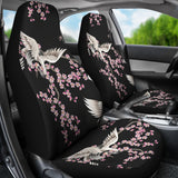 Japanese Crane Pink Sakura Pattern Universal Fit Car Seat Covers