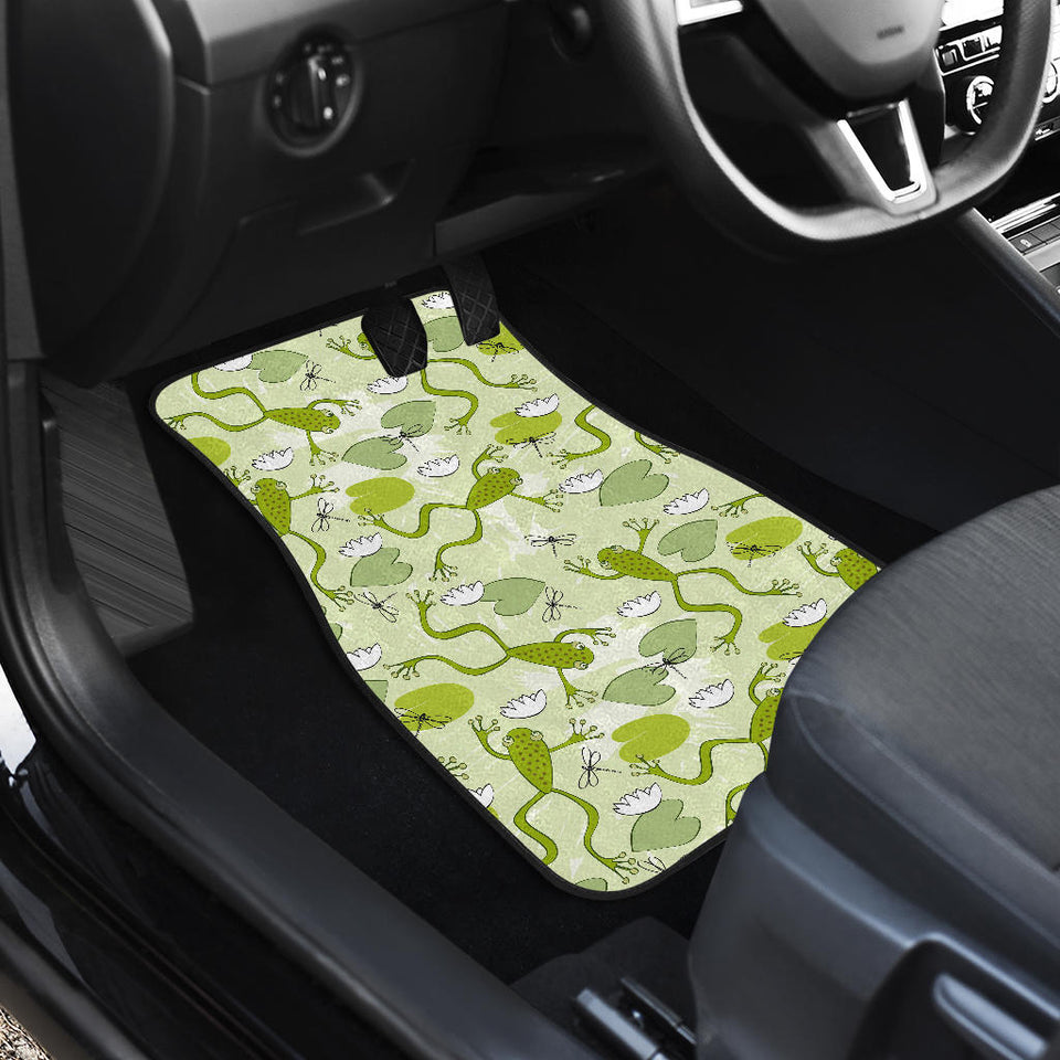 Cute Frog Dragonfly Pattern Front Car Mats