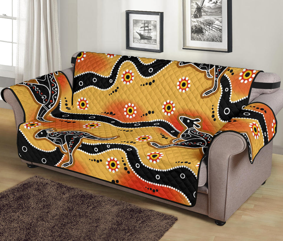 Kangaroo Australian aboriginal art pattern Sofa Cover Protector