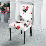 Cool Rooster Chicken Cock Floral Ornament Background Dining Chair Slipcover