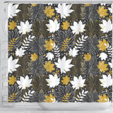 Beautiful Gold Autumn Maple Leaf Pattern Shower Curtain Fulfilled In US