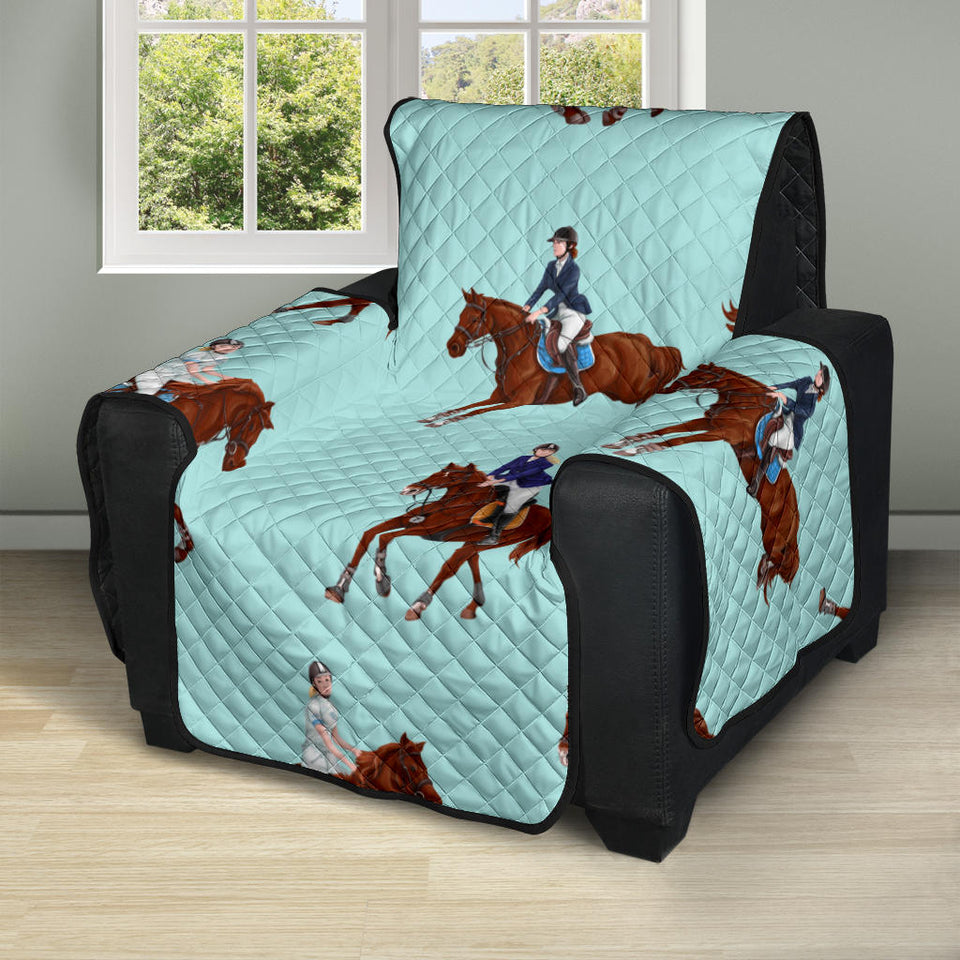 Horses running horses rider pattern Recliner Cover Protector