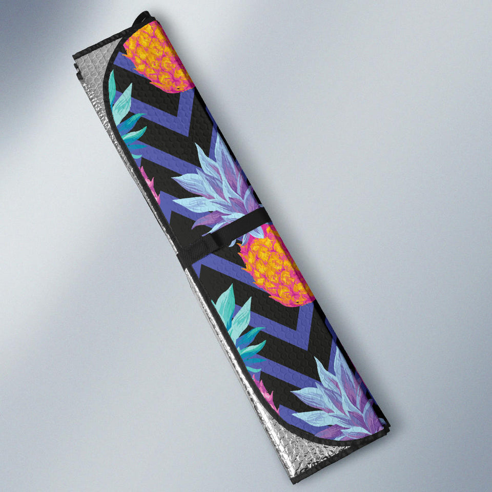 Pineapples Pattern Zigzag Background Car Sun Shade
