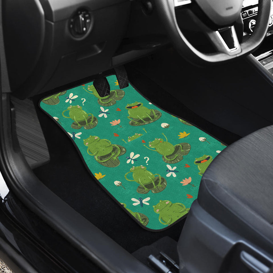 Cute Frog Dragonfly Design Pattern Front Car Mats