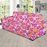 Hibiscus Pattern Print Design 01 Sofa Slipcover