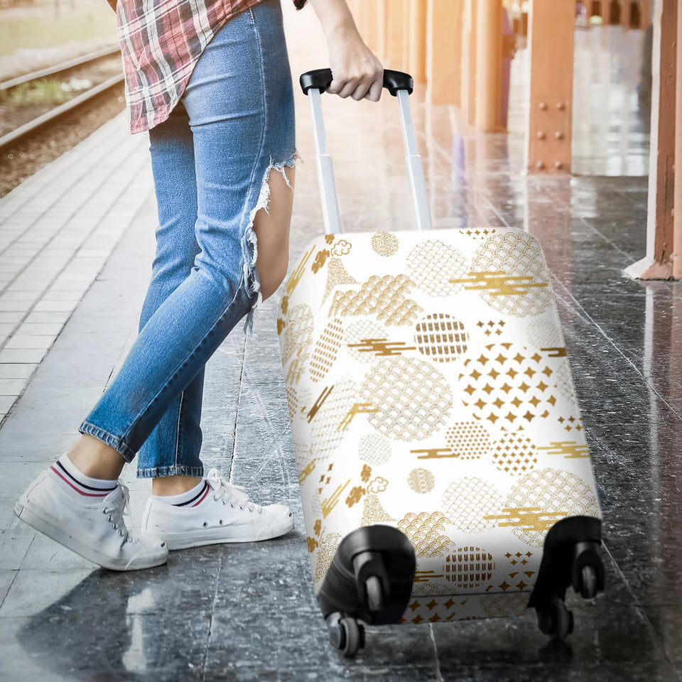 Beautiful Gold Japanese Pattern Luggage Covers