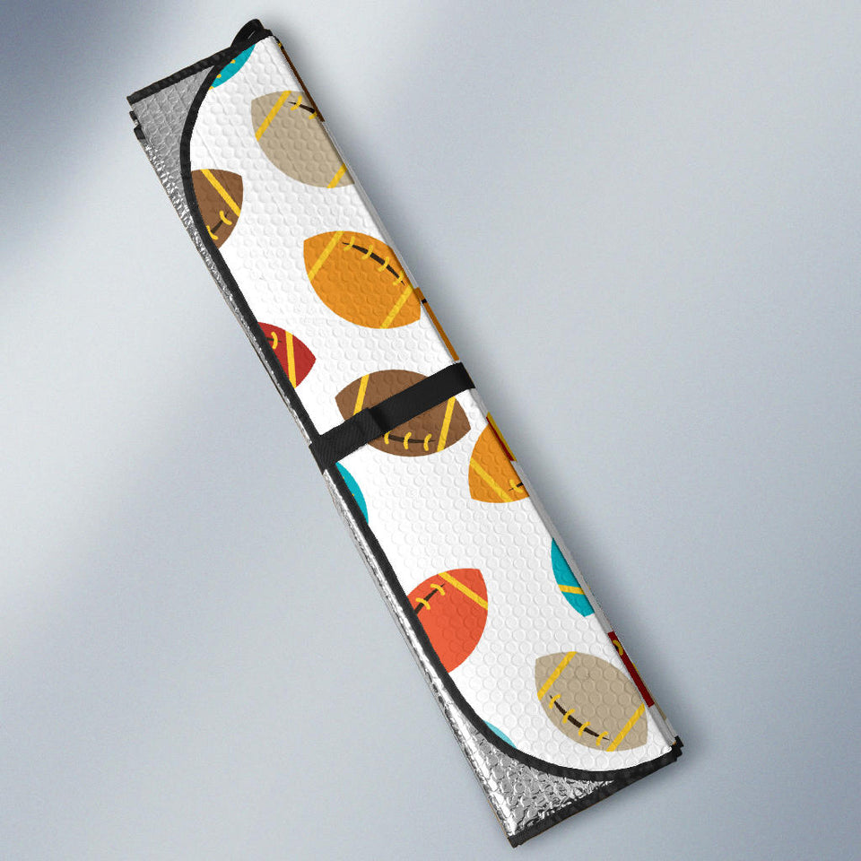 Colorful American Football Ball Pattern Car Sun Shade