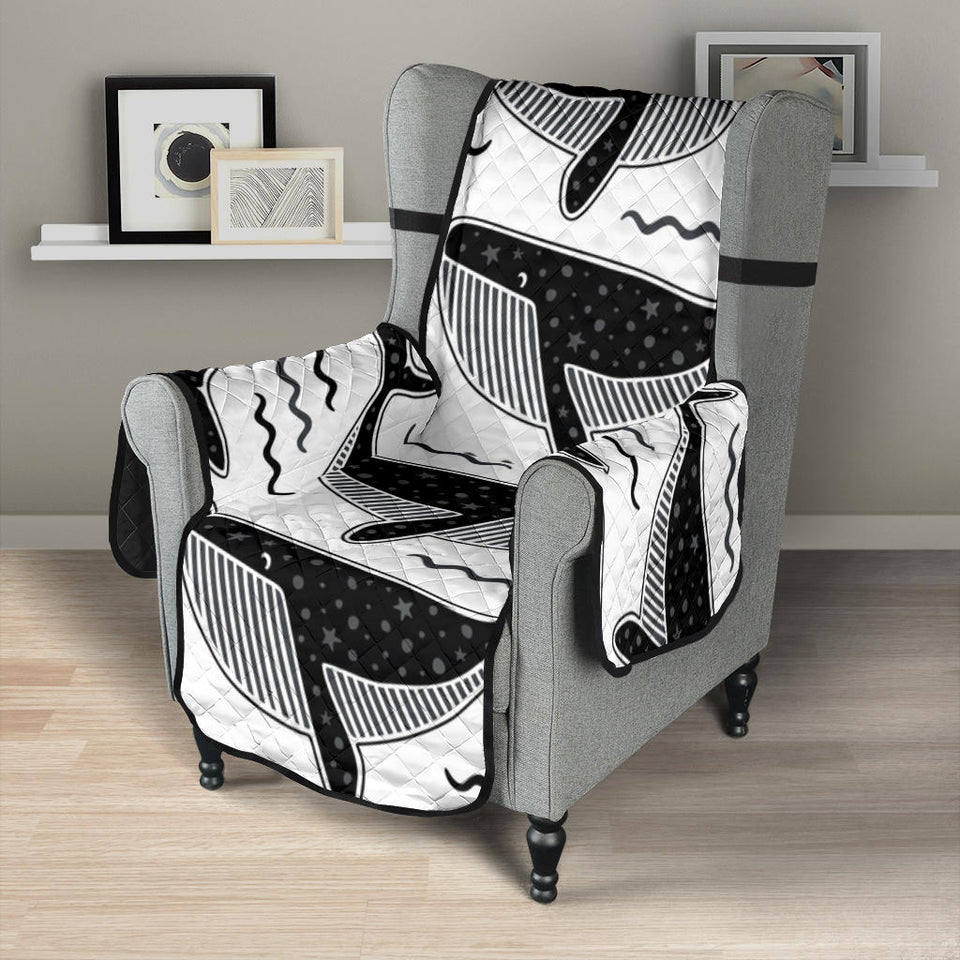 Black whale pattern Chair Cover Protector