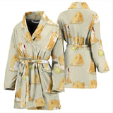Cute Fat Shiba Inu Dog Pattern Women'S Bathrobe