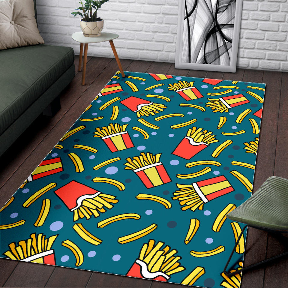 French Fries Red Paper Box Pattern Area Rug