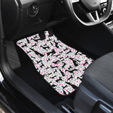 Greyhound Pattern Print Design 02 Front and Back Car Mats