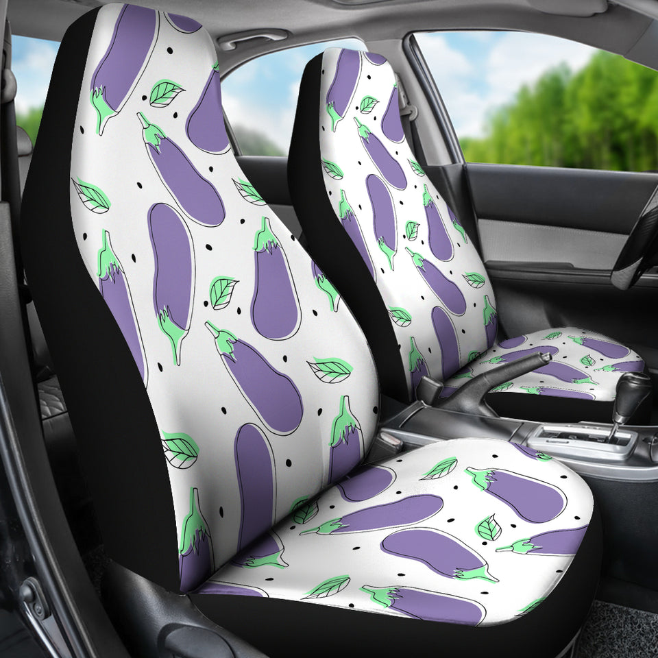 Eggplant Pattern Print Design 05 Universal Fit Car Seat Covers