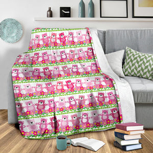 Teddy Bear Pattern Print Design 04 Premium Blanket