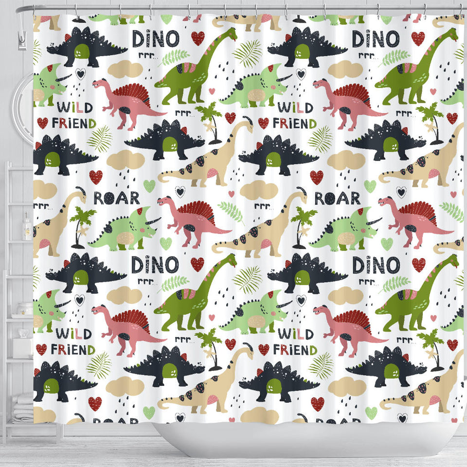 Cute Dinosaurs Pattern Shower Curtain Fulfilled In US