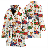 Corgi Christmas Pattern Women'S Bathrobe