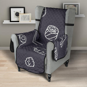 sushi pattern black background Chair Cover Protector