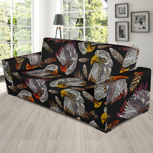 Eagle Pattern Print Design 05 Sofa Slipcover