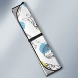 Siberian Husky And Colorful Circle Pattern Car Sun Shade