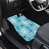 Blue Starfish Coral Reef Pattern Front And Back Car Mats