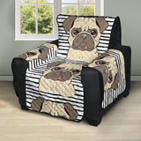 Happy pug pattern Recliner Cover Protector