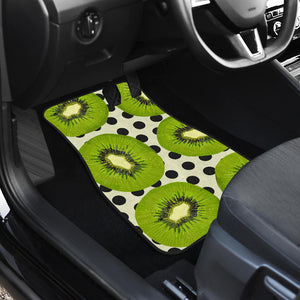 Kiwi Black Dot Background Front Car Mats