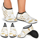 Beautiful Gold Japanese Pattern Aqua Shoes