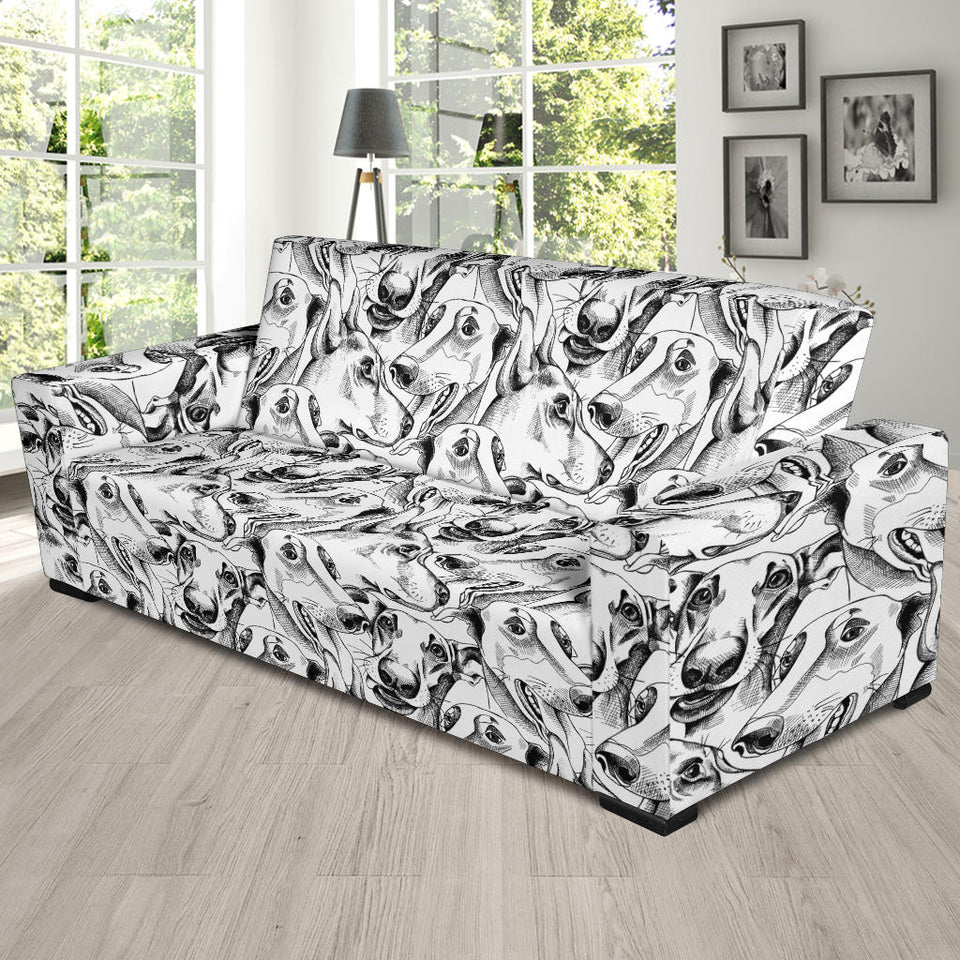 Greyhound Pattern Print Design 01 Sofa Slipcover
