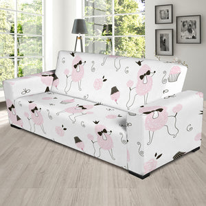 Poodle Dog Rose Cake Pattern Sofa Slipcover