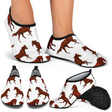 Horses Running Pattern Background Aqua Shoes