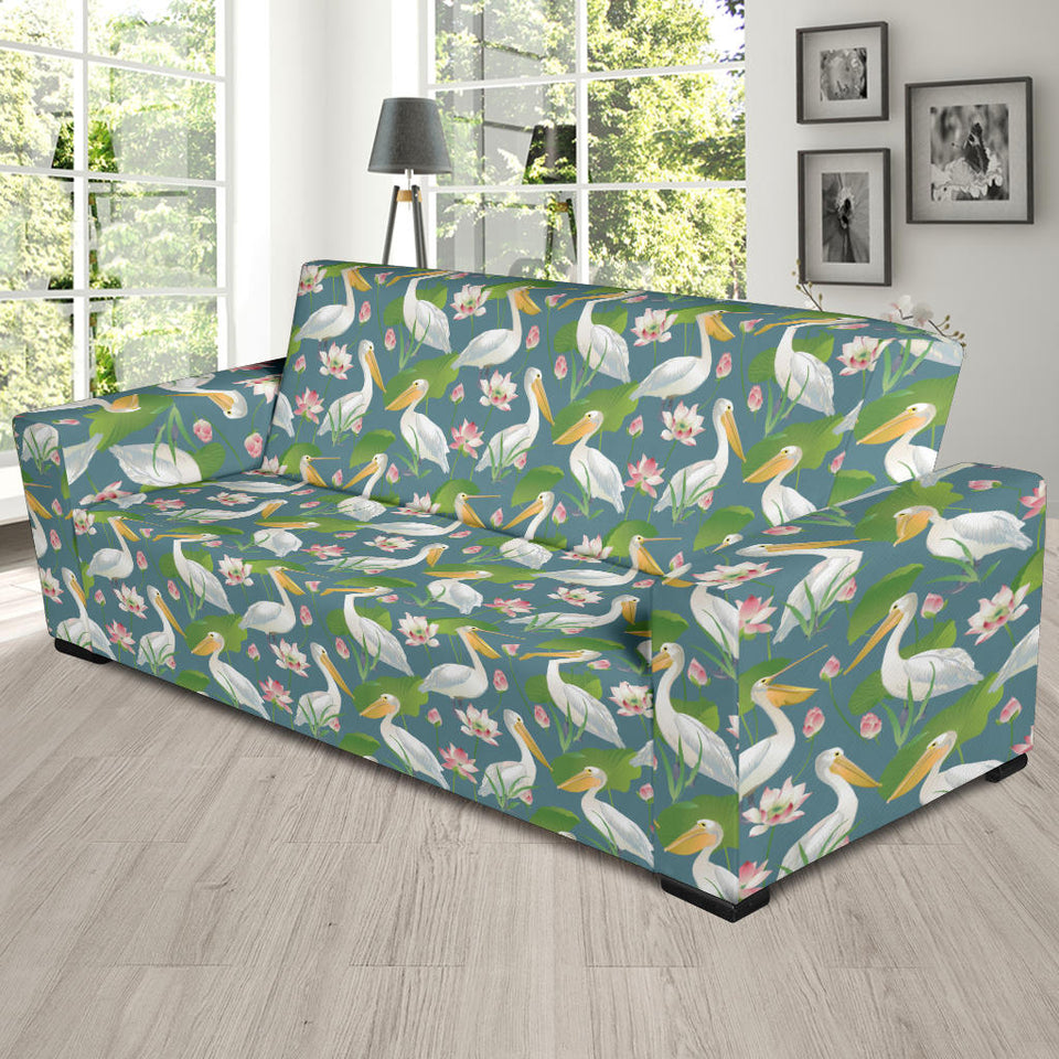Pelican Pattern Print Design 04  Sofa Slipcover
