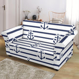 Anchor Rope Nautical  Pattern Loveseat Couch Slipcover