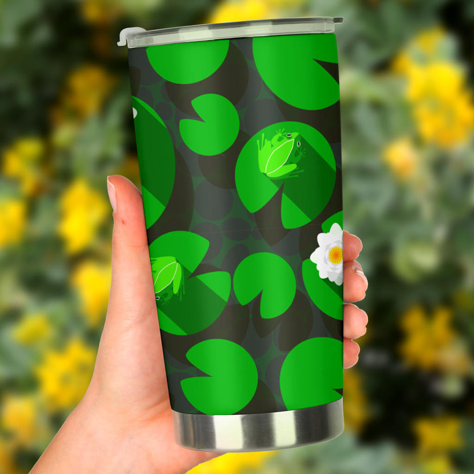 Frog Waterlily Pattern Tumbler