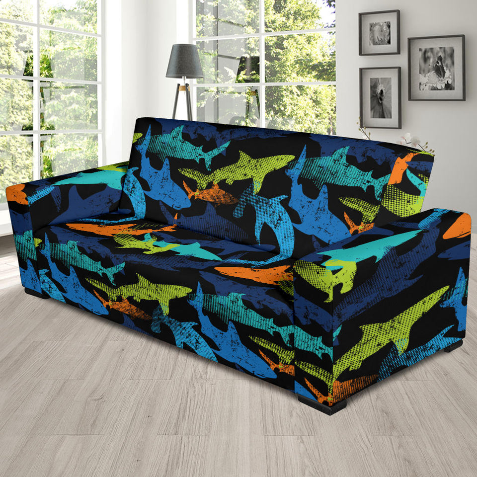 Colorful Shark Sofa Slipcover