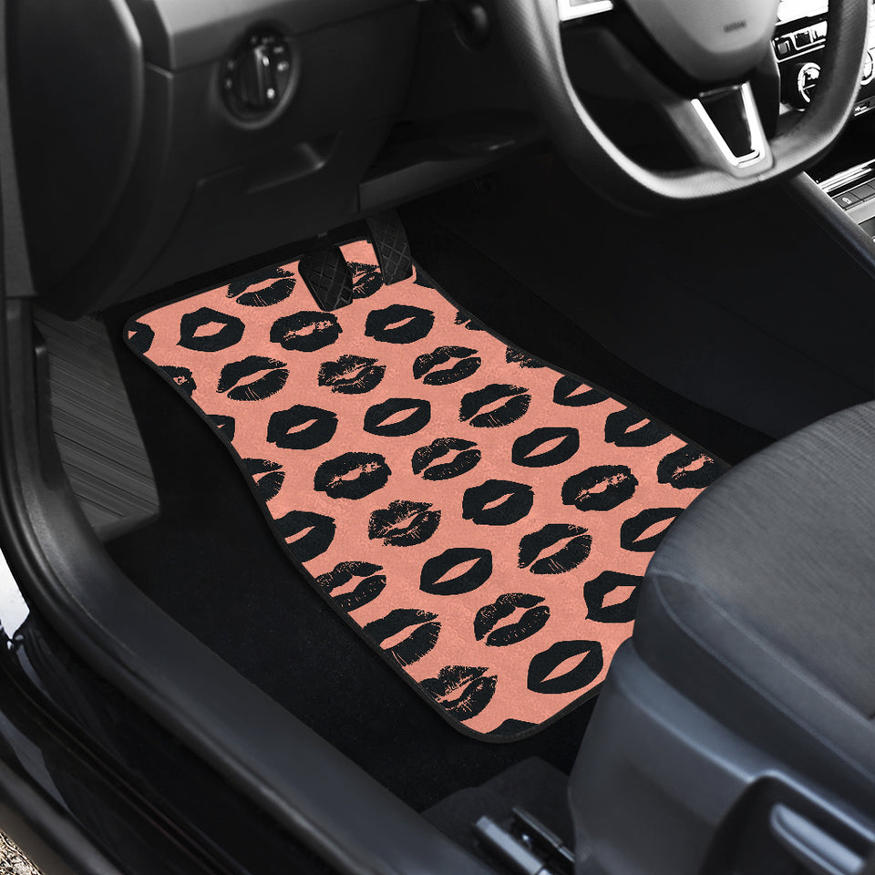 Lips Pattern Print Design 02 Front and Back Car Mats