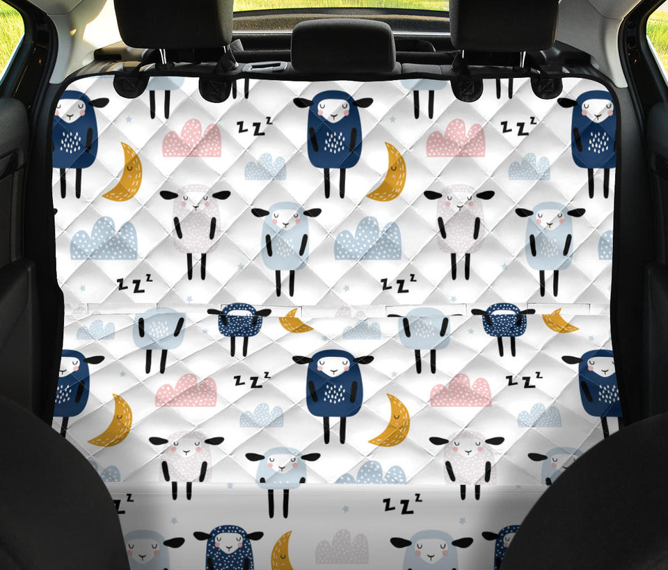 Cute Sleeping Sheep Moon Cloud Pattern Dog Car Seat Covers