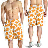 Orange Maple Leaf Pattern Men Shorts