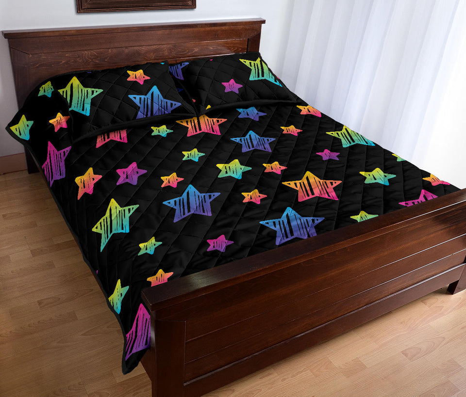 Colorful star pattern Quilt Bed Set