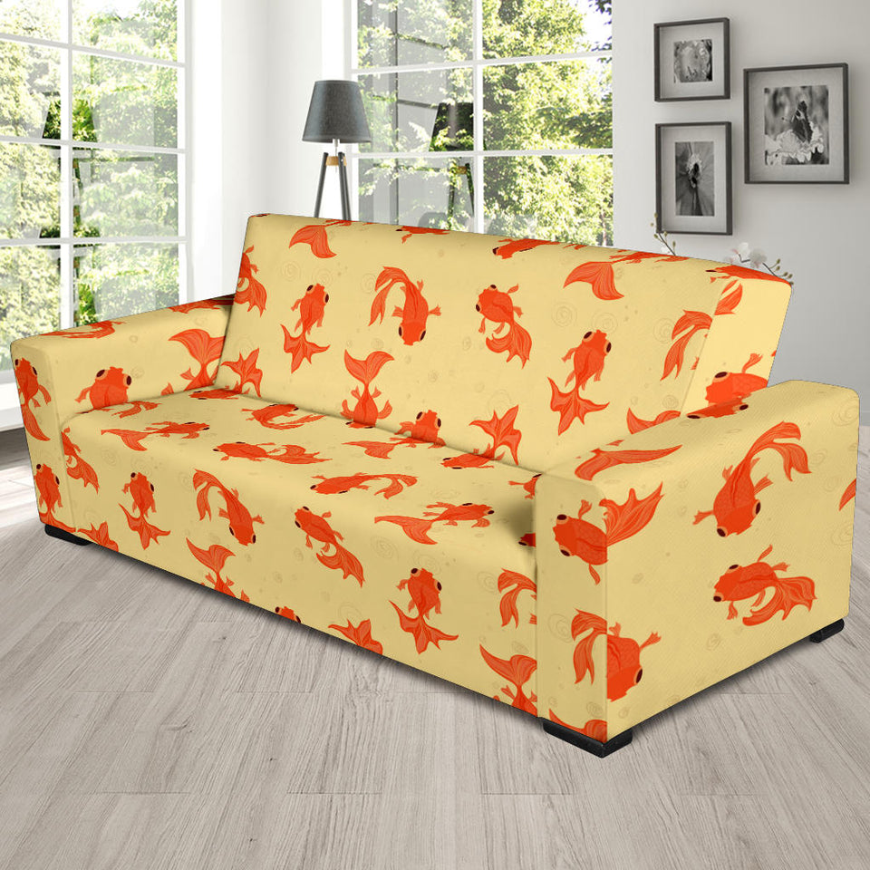 Goldfish Pattern Print Design 02 Sofa Slipcover
