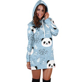 Cute Panda Pattern Women'S Hoodie Dress