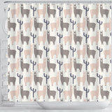 Llama Alpaca Pattern Shower Curtain Fulfilled In US