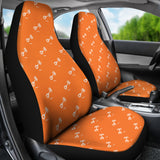 Engine Piston Orange Background Pattern Print Design 05 Universal Fit Car Seat Covers